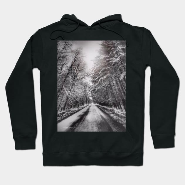 A Hard Road - Black and White Hoodie by davidbstudios